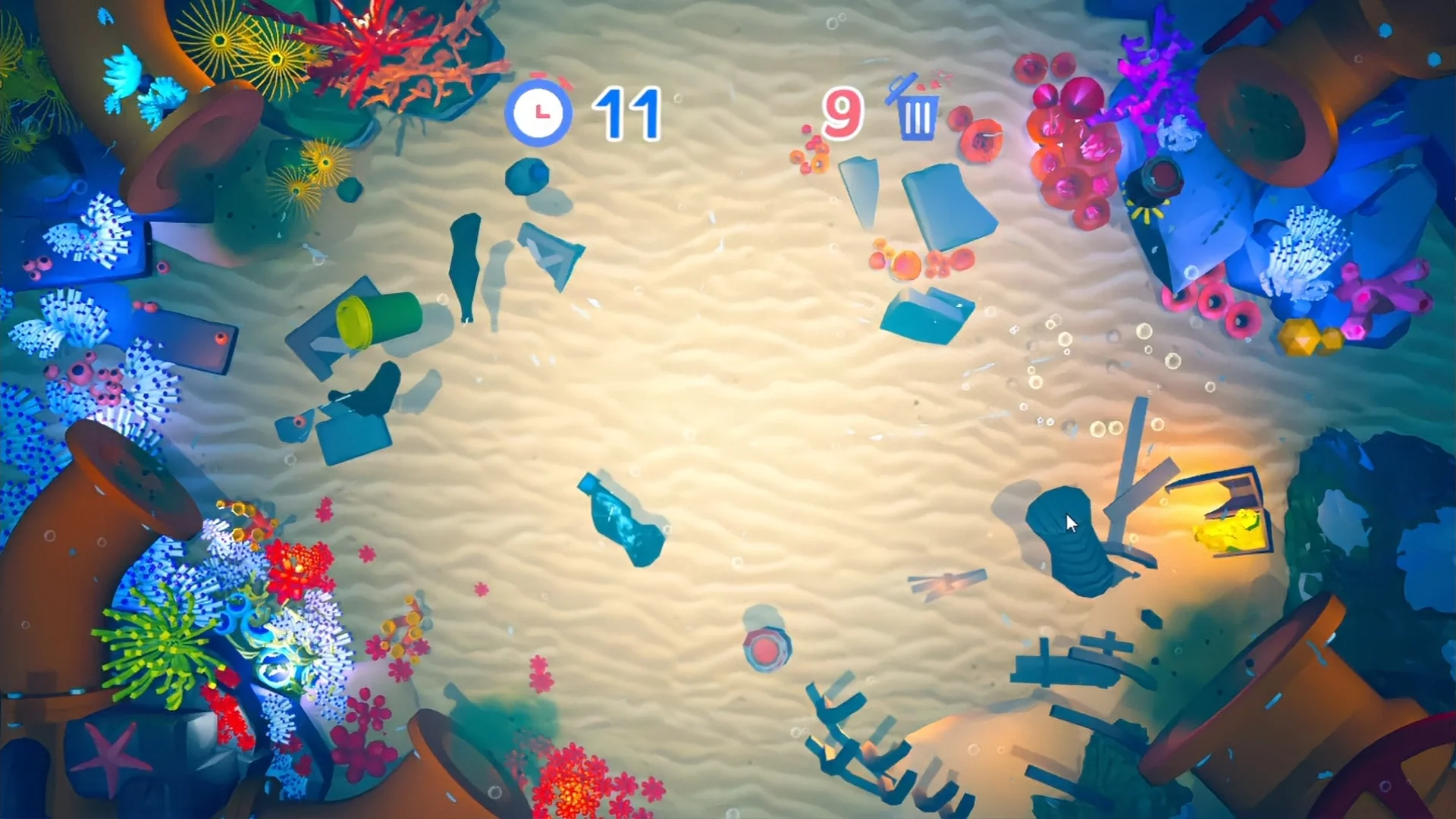 Game Clean the Ocean for Interactive Floor