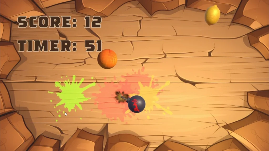 Game Fruit Ninja for Interactive Floor