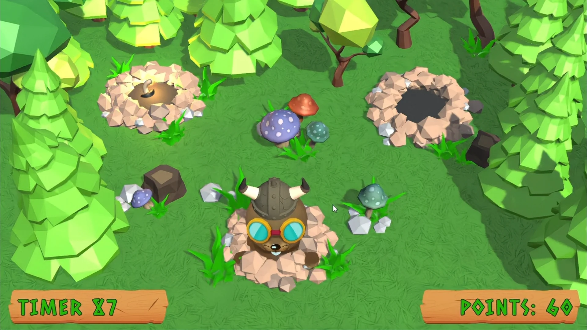 Game Moles Burrows for Interactive Floor