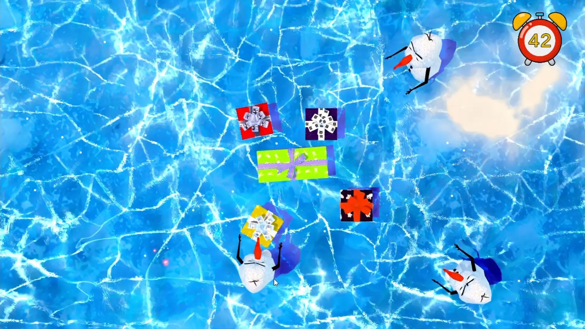 Game Protect the Gift for Interactive Floor