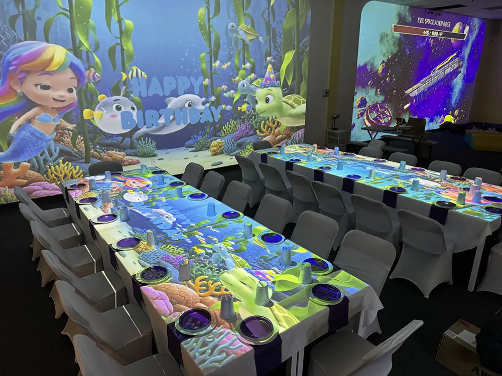 Interactive birthday party room