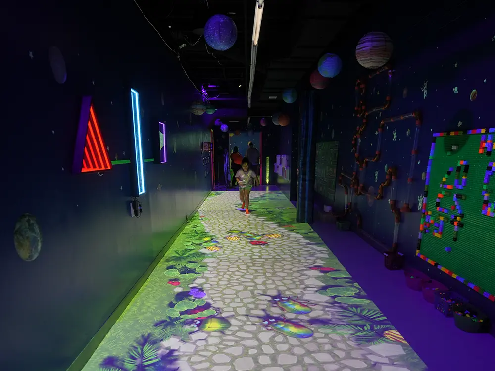 Projected hallway floor