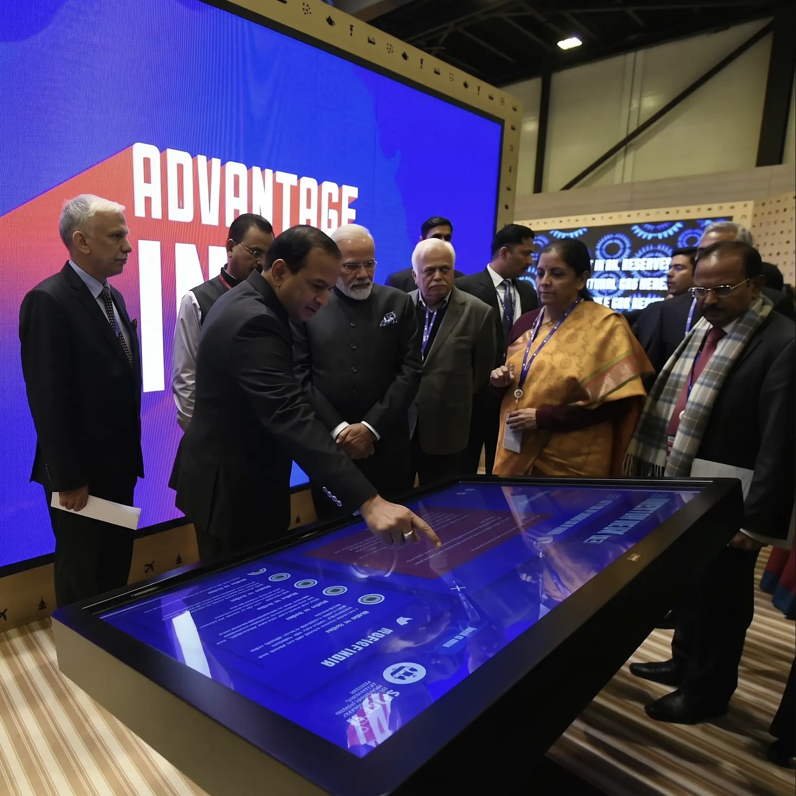 Prime Minister Narendra Modi exploring our interactive table at a global economic forum