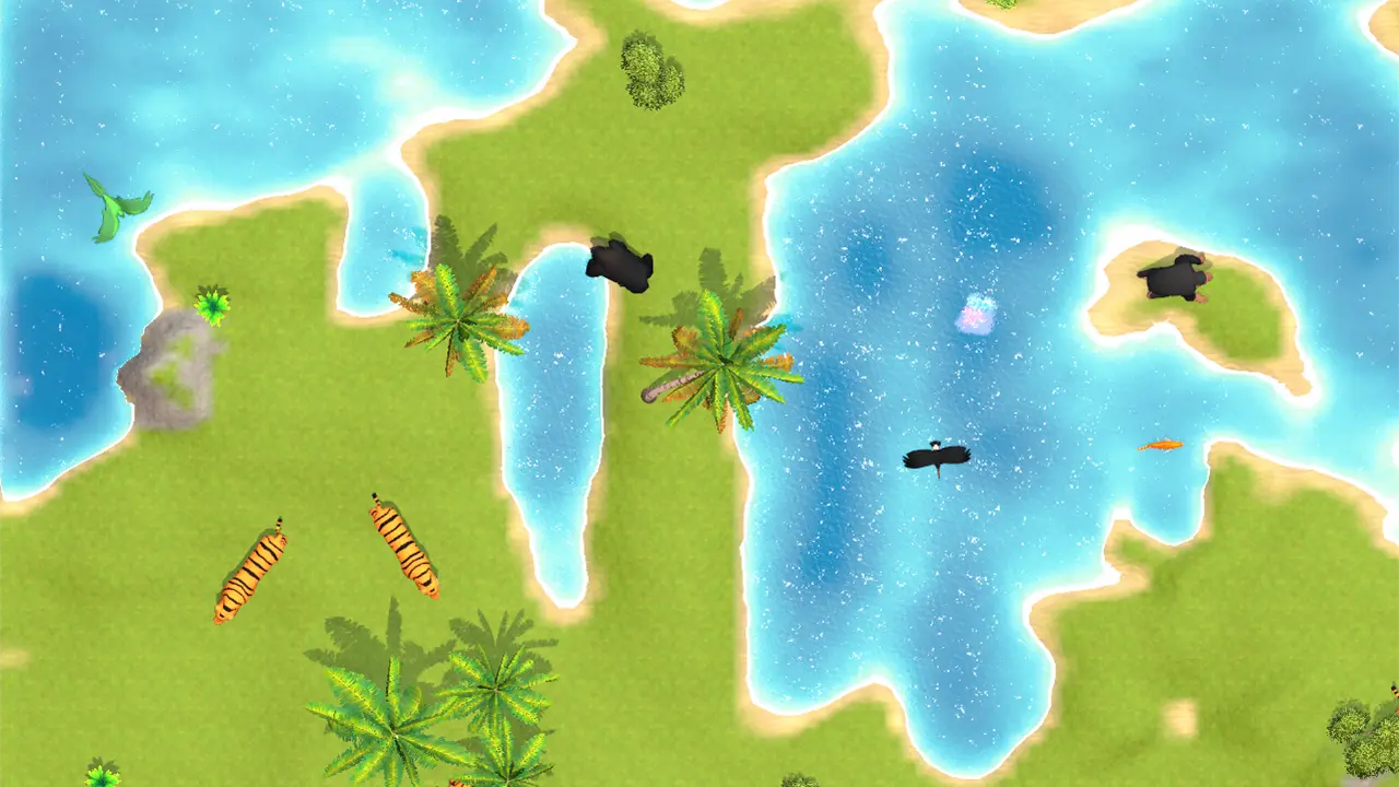 Sandbox Adventure Island interactive sandbox preview with tropical islands, water, and a child exploring the terrain