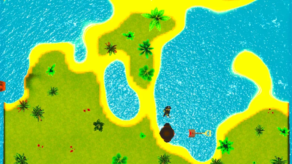 Sandbox Pirates interactive sandbox preview with treasure islands, pirate ship, and a child exploring the map