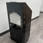 Mobile Interactive Floor with a custom teal enclosure and Kids Jump Tech logo