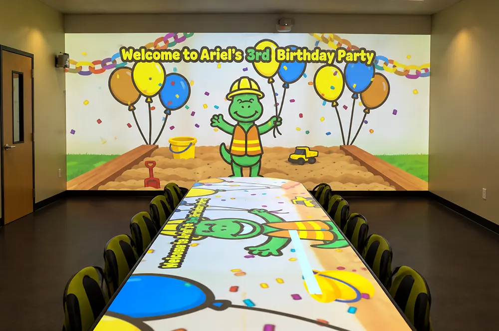 Birthday room projection