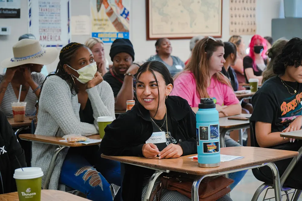 Teachers participating in on-site training